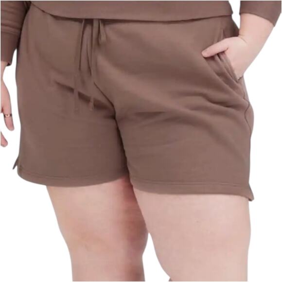 Girlfriend Collective 50/50 Sweat Short 2" Organic Cotton Mid Pockets Taro Large - Picture 1 of 4